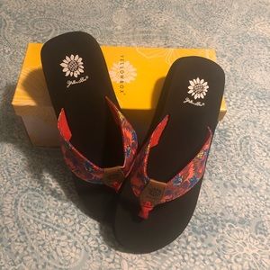 Yellow box sandals size 11